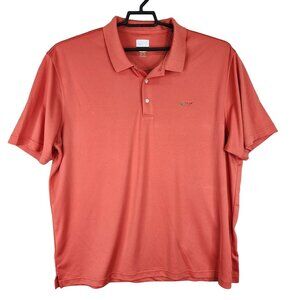Men's Greg Norman PlayDry Polo Shirt Short Sleeve Rust Orange Polyester XXL